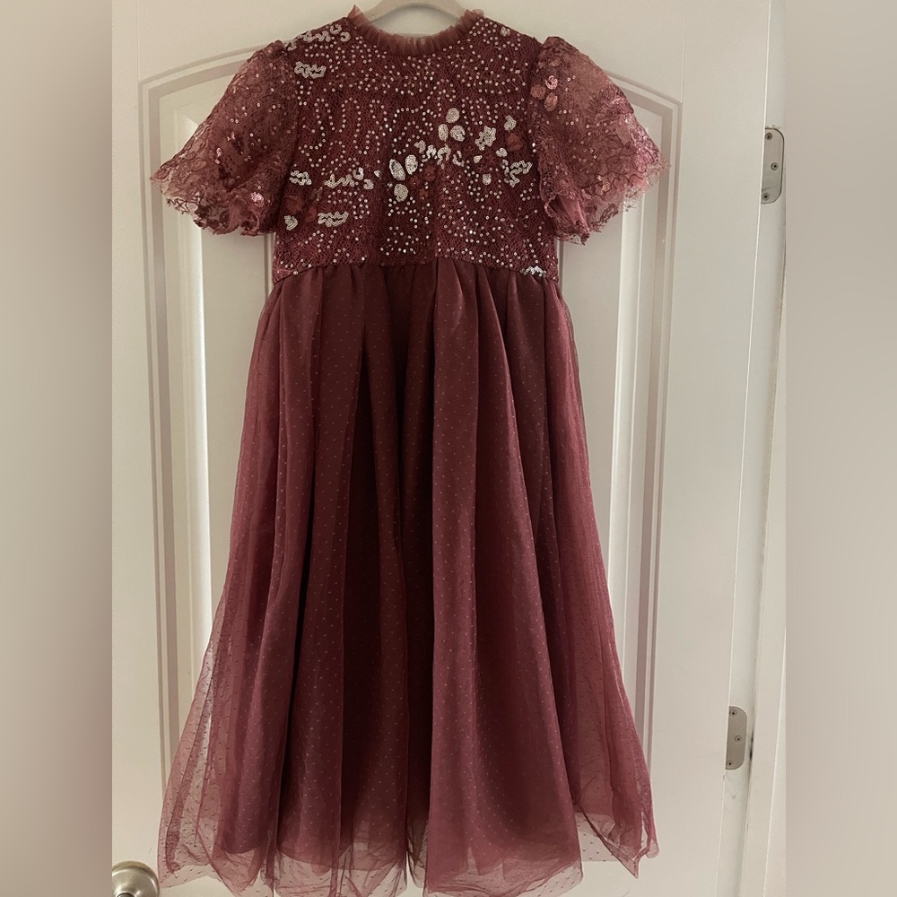 Girls Jessakae burgundy tulle dress size 10-12